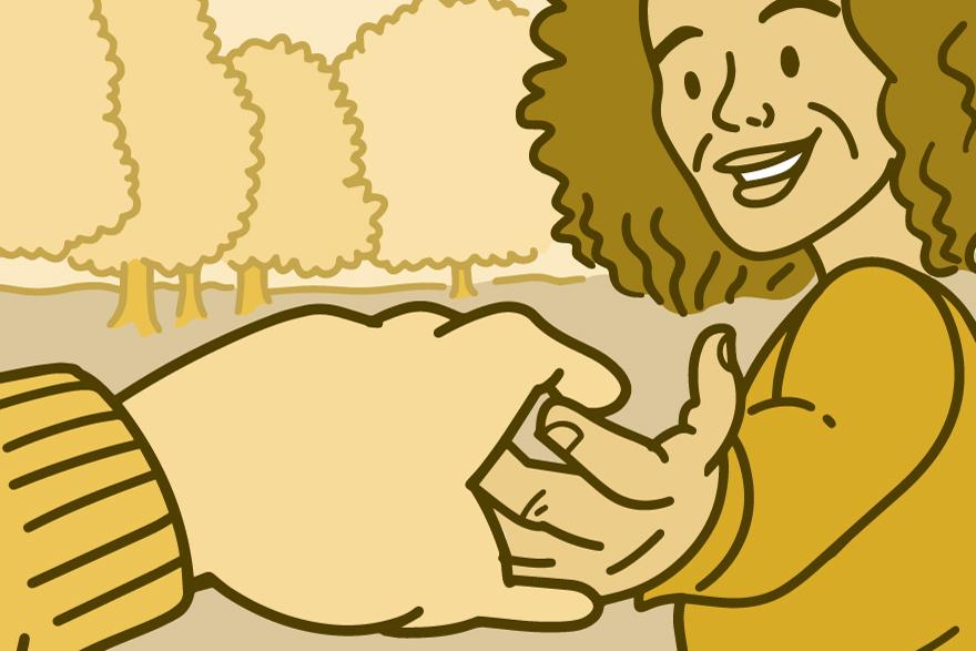 Ilustración de una persona tendiendo la mano.