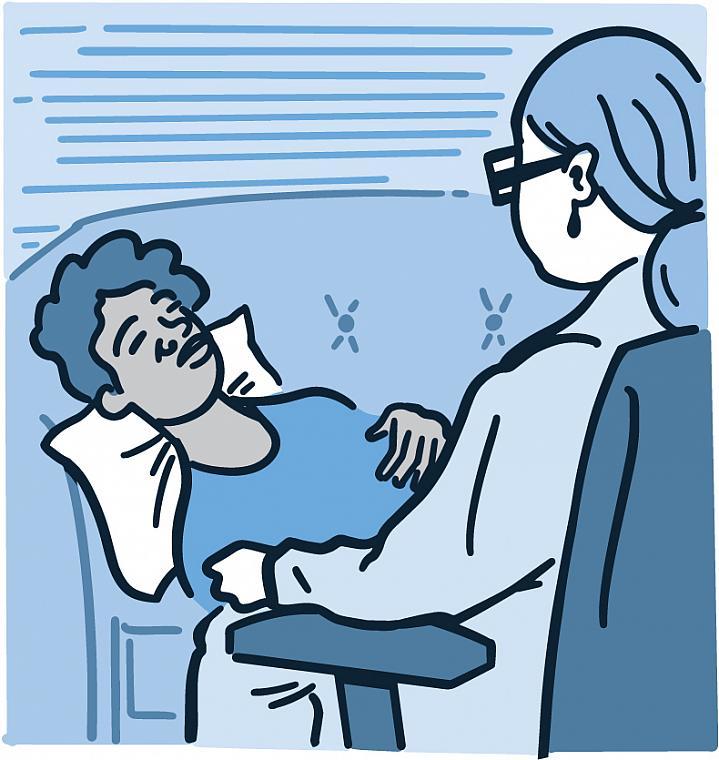 Ilustracionde un paciente sometido a hypnosis por su medico