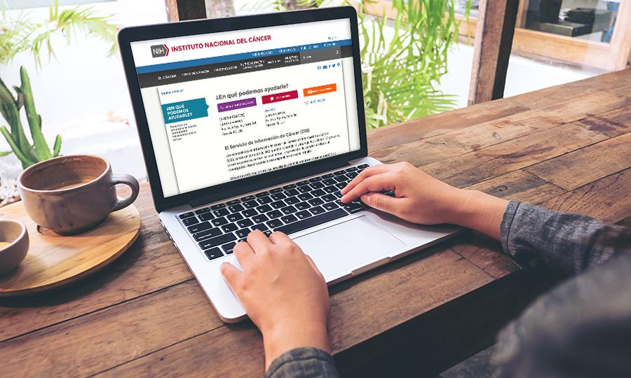Captura de pantalla de la página web del Servicio de información sobre el cáncer