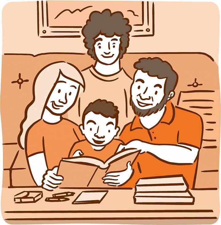 Lectura en familia con los niños