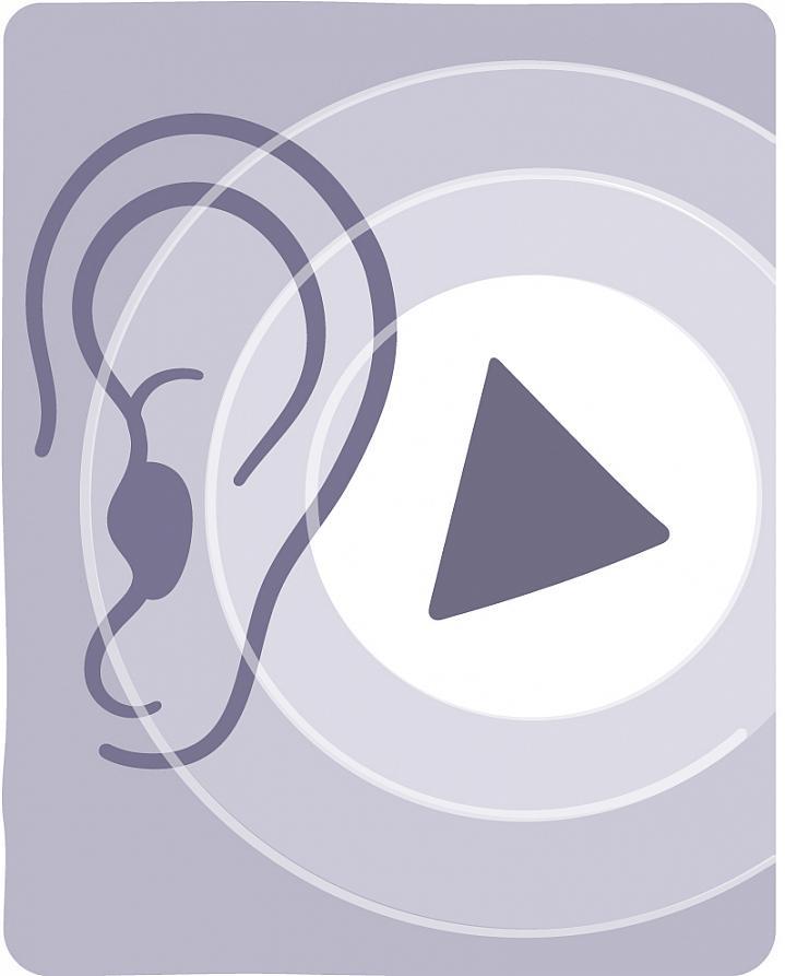 Ilustración de una oreja escuchando una forma