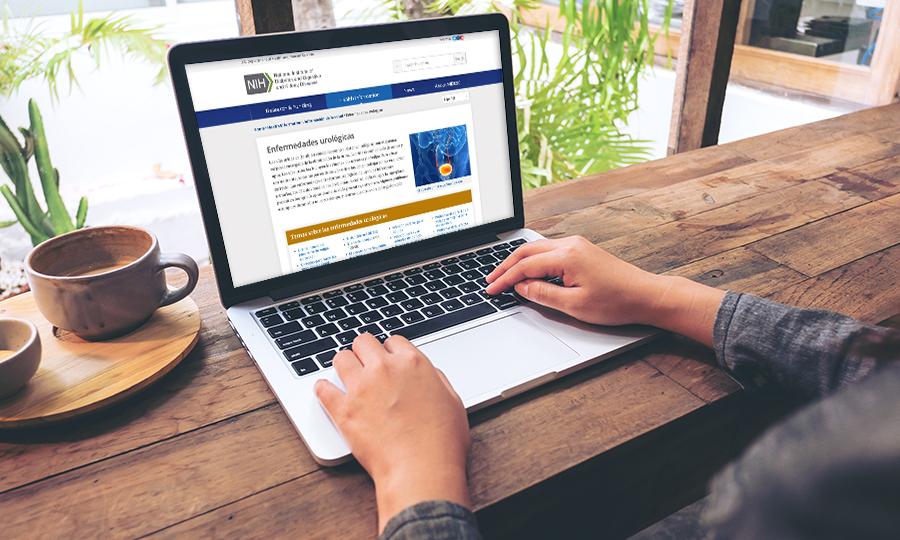 Captura de pantalla del sitio web de enfermedades urológicas
