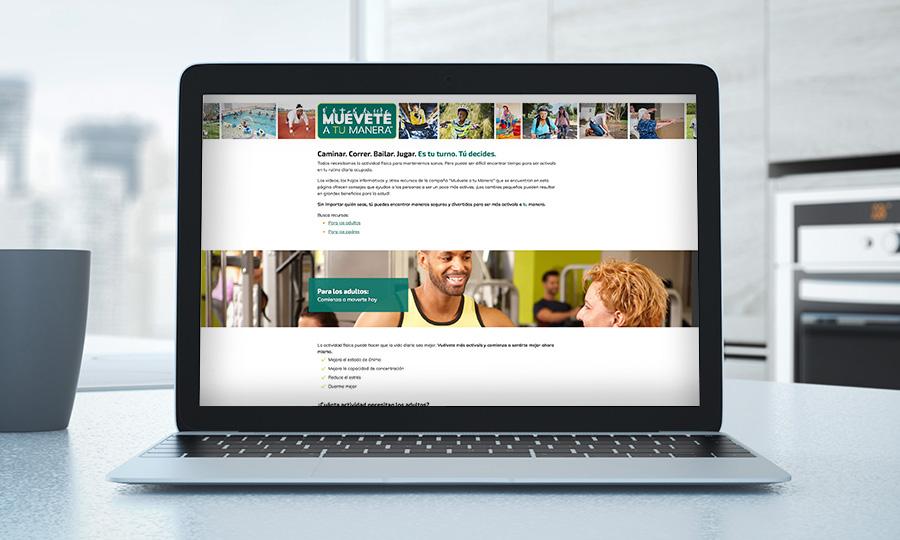 Captura de pantalla del sitio web Muévete a Tu Manera