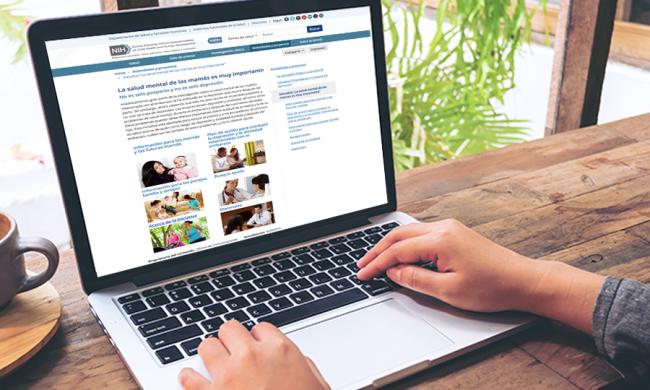 Captura de pantalla de la página web Temas acerca de la salud emocional de las mamás.