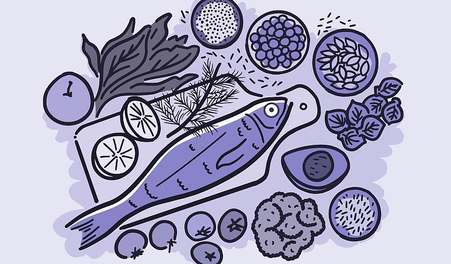 Ilustración de comida sana