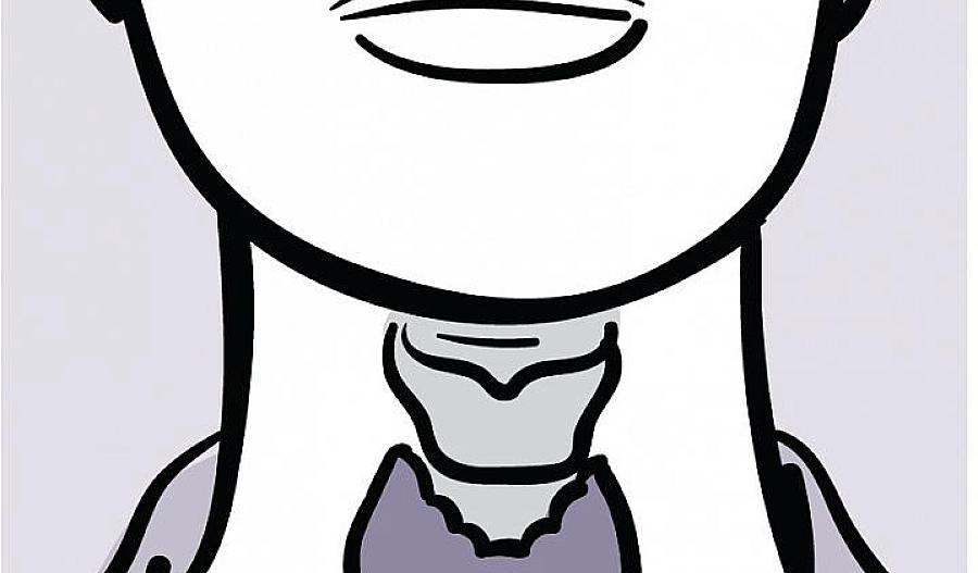 Ilustración que muestra la ubicación de la tiroides en el cuello
